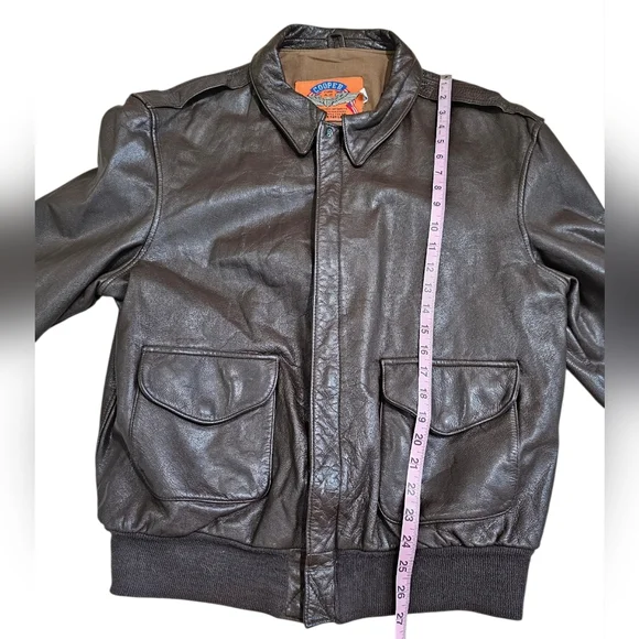 Cooper Men Large Type A-2 Flight Jacket Brown Leather US Air Force Archival Rare - Picture 8 of 8